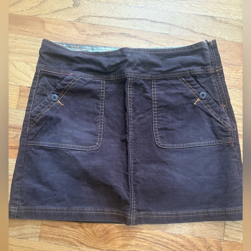 Prana Dark Brown Corduroy Skirt